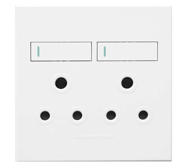 Veti Series 3 Double RSA Plug Sockets - White (100 x 100mm)