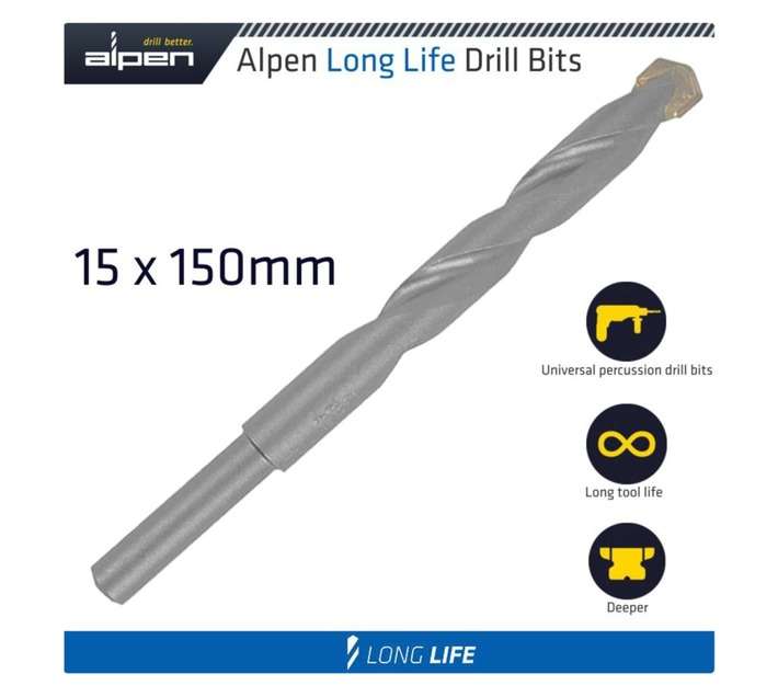 Alpen Long Life Masonry Drill Bit (150 x 15mm)