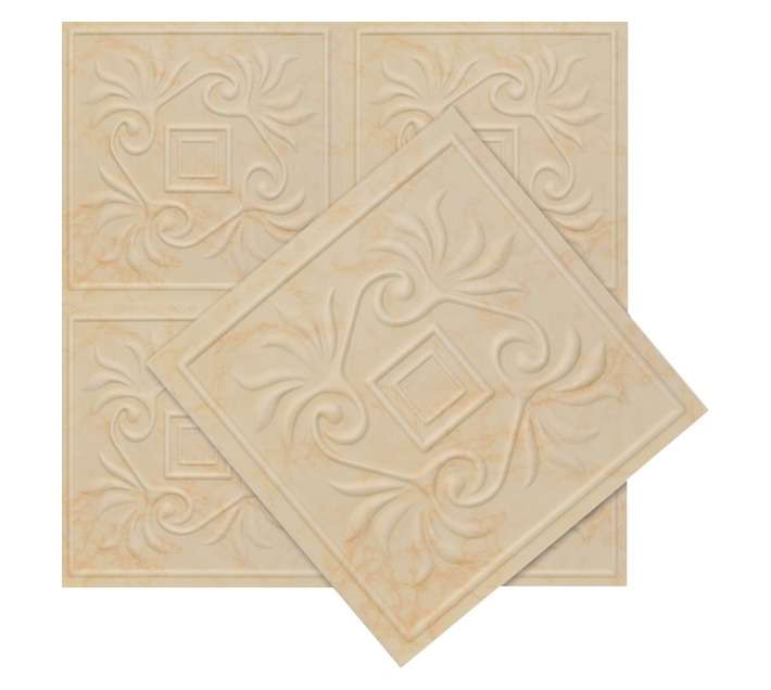 Upper Edge Polystyrene Square Ceiling Tile - Matt Beige (2000 x 500mm)