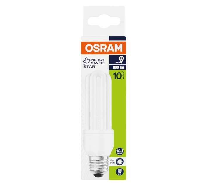 Osram E27 Compact Fluorescent 3U Bulb - Cool White (14w)