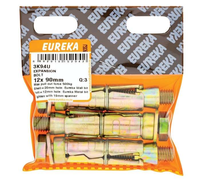 Eureka 3 x Expansion Bolt (12 x 12 x 90mm)