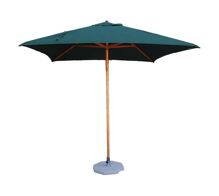 ST Square Wooden Umbrella - Green (2530mm) (Excludes Base)