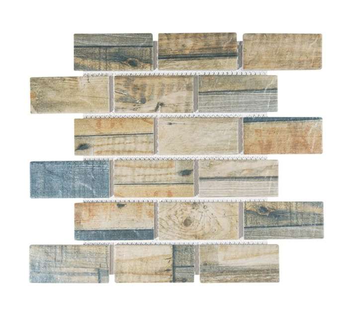 Falcon Tiling WPB-FT9502 Natural Wood Grain Mix Mosaic Tile (295 x 45mm)