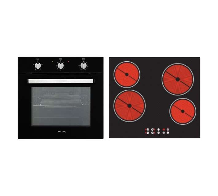 Goldair Electric Oven and Hob Bundle Black GOP-560