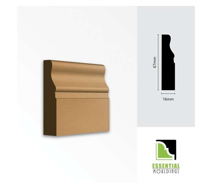 Essential Mouldings Q6 MDF Skirting (2750 x 67 x 18mm)