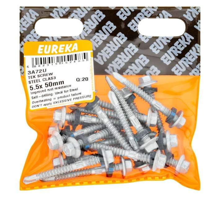 Eureka 20 Pack Tek Screws Steel Class 4 (50 x 5.5mm)