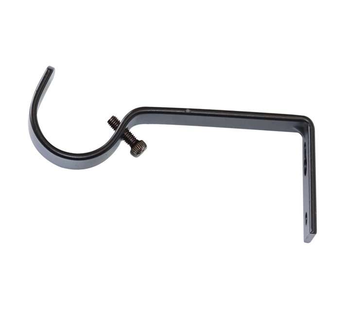 Steel Single Rod Bracket - Black (32mm)