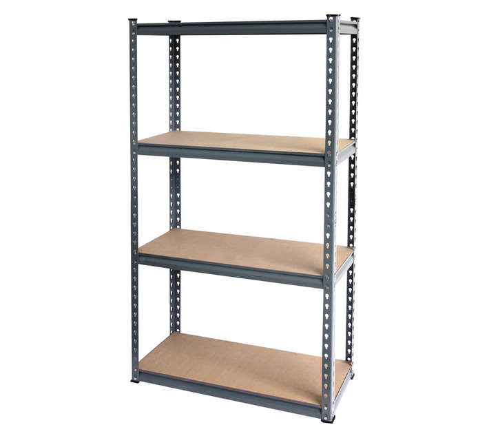 Ellies Electronics 4 Tier Metal Shelf - Grey/Brown (300 x 700 x 1524mm)