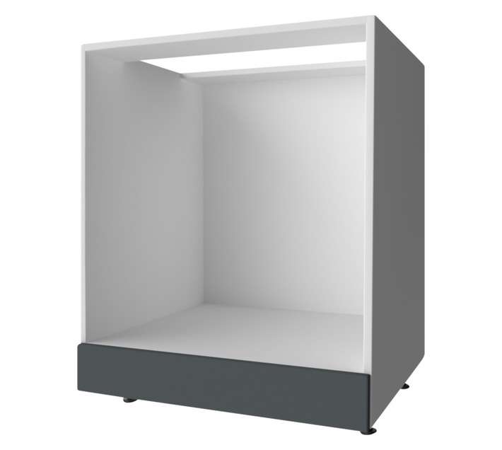 Home and Kitchen Base Unit Gloss Under Counter Oven Cabinet - Storm Grey (600mm)