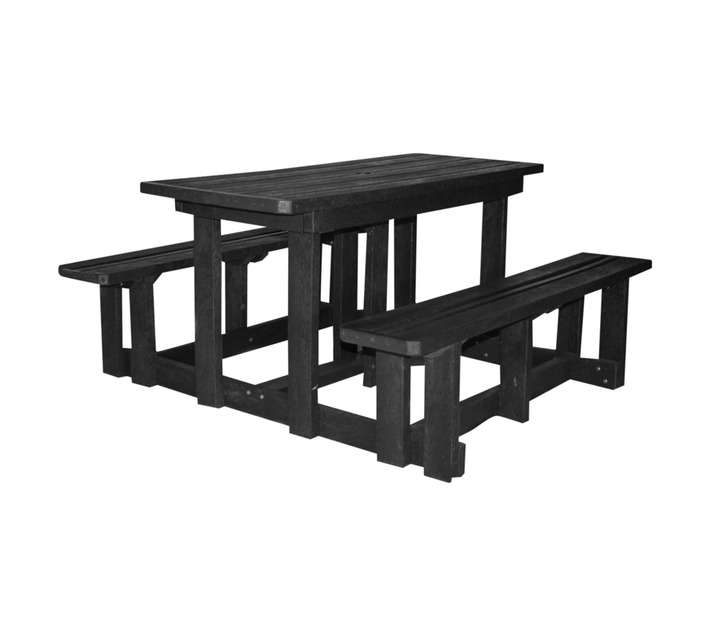 Eco Outdoor 6 Seater Picnic Bench - Black