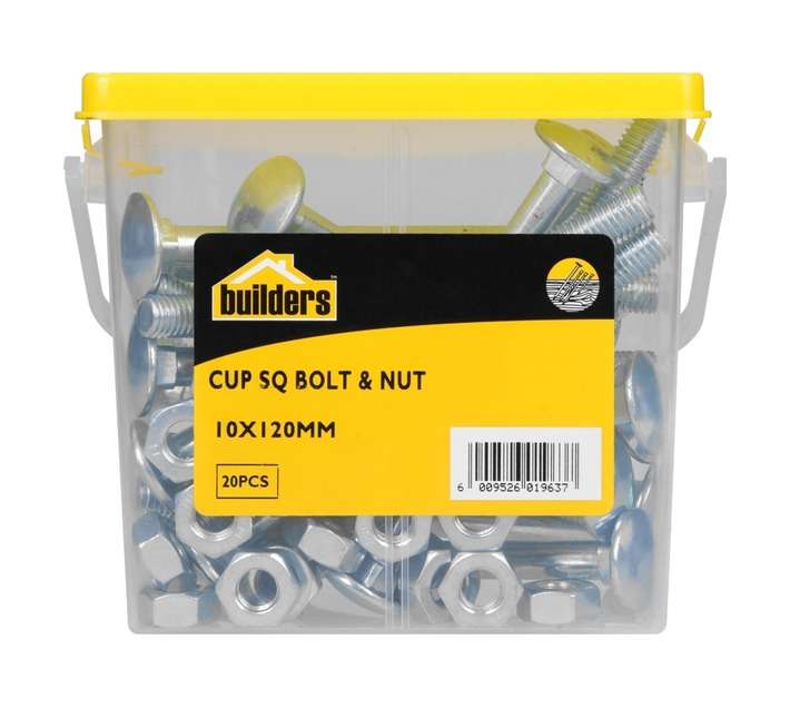 BP-CSB10120-Q20 20 x Square Cup Bolts and Nuts (10 x 120mm)