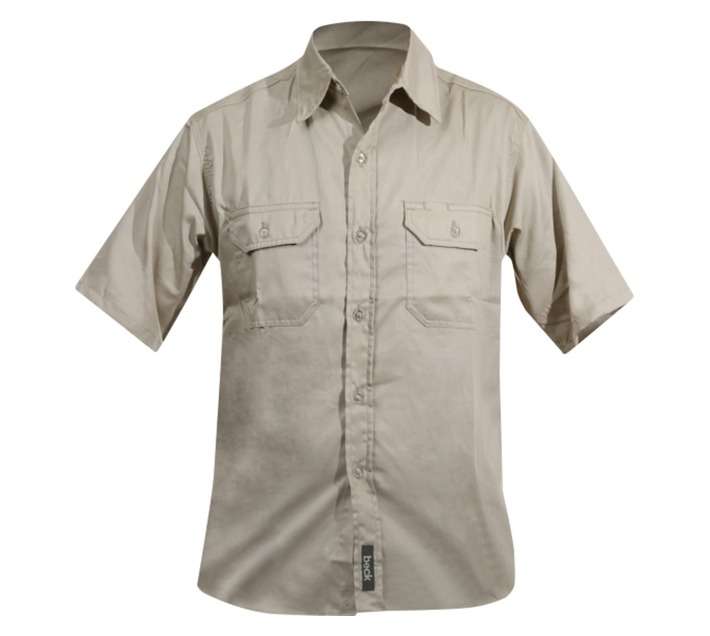 Beck Cotton Short Sleeve Shirt - Stone (XL)