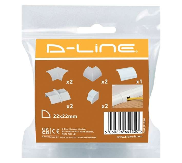 D-Line 10 Piece Trunking Accessory Pack - White (100 x 100 x 100mm)