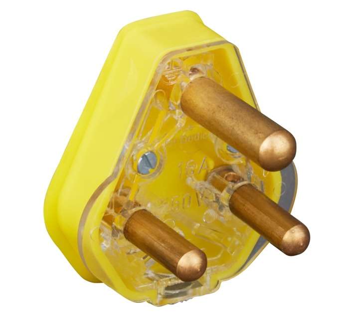 Crabtree Coloured Plug Top 3pin - Yellow (16a)