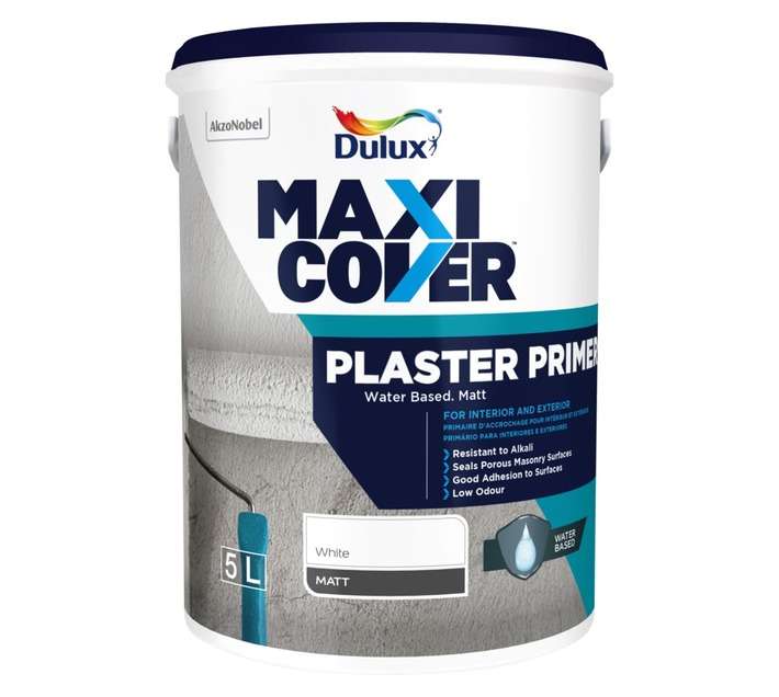 Dulux Maxicover Water Based Plaster Primer - White (5L)