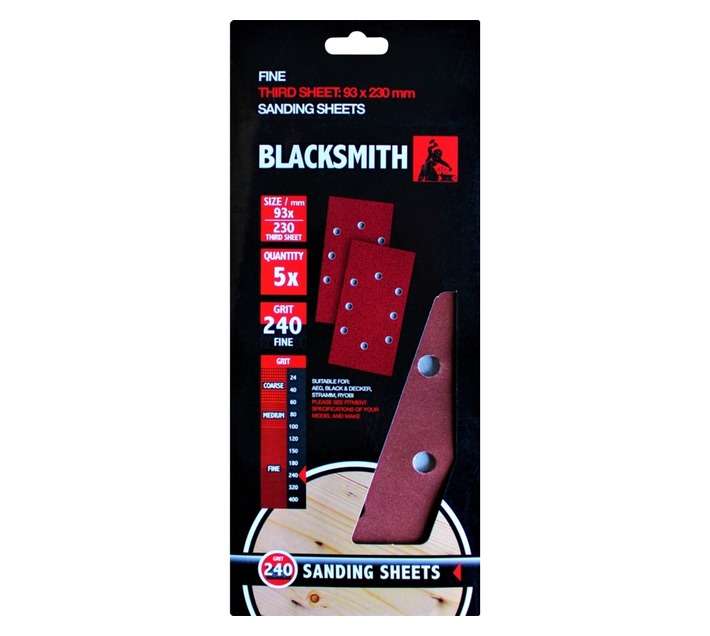 Blacksmith 1/3 Aluoxide Sand Paper Sheet 240 Grit (93 x 230mm)