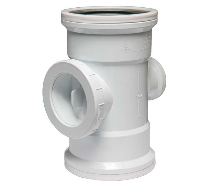 Marley Pipes PVC Soil and Vent Plain 87.5 Degree Single Access Heel Reducing Junction - White (11...