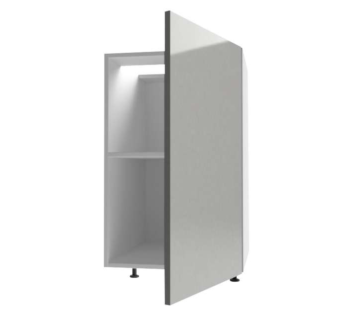 Home and Kitchen Gloss Base Cabinet Unit - Stone Grey (450 x 560 x 720mm)