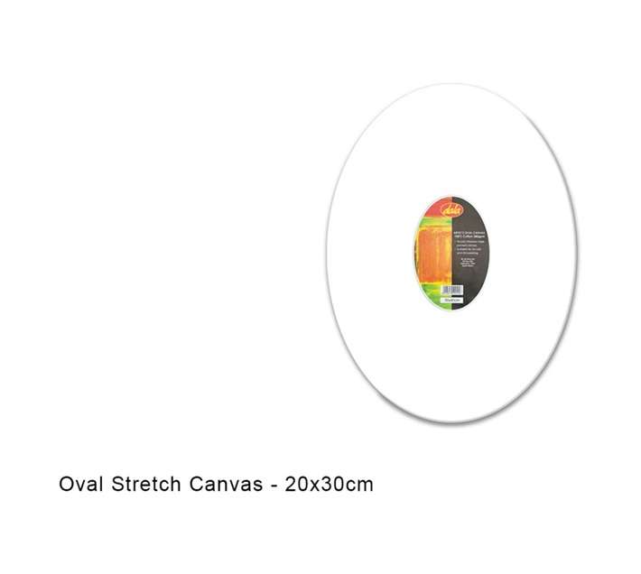 Dala Oval Stretch Canvas - White (300 x 200mm)