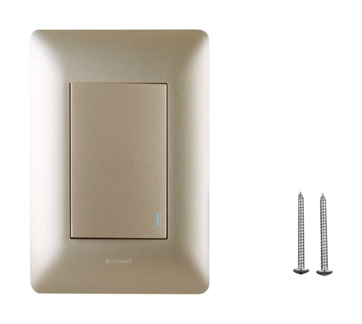 Ysalis 1 Lever Switch 2 Way 4x2 - Champagne