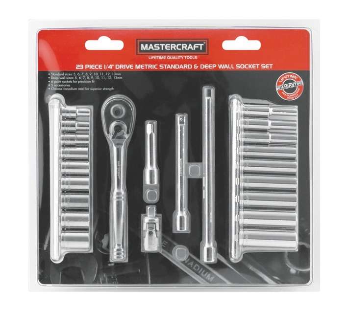 Mastercraft Â¼" Standard Sae Socket Set (23 piece)
