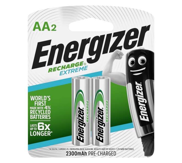 Energizer Extreme 2 x Rechargeable Batteries (AA)