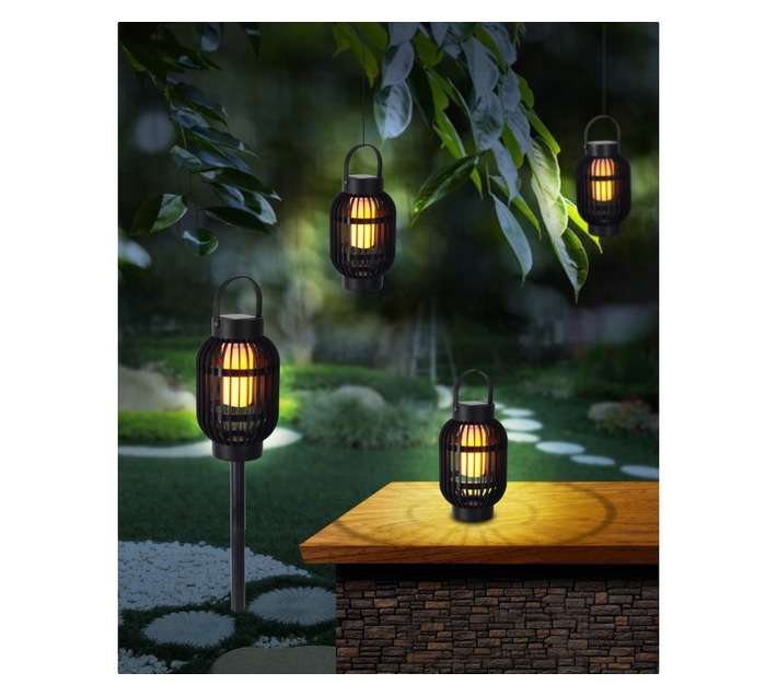 Solar Flair 3-In-1 Dancing Flame Lantern - Black