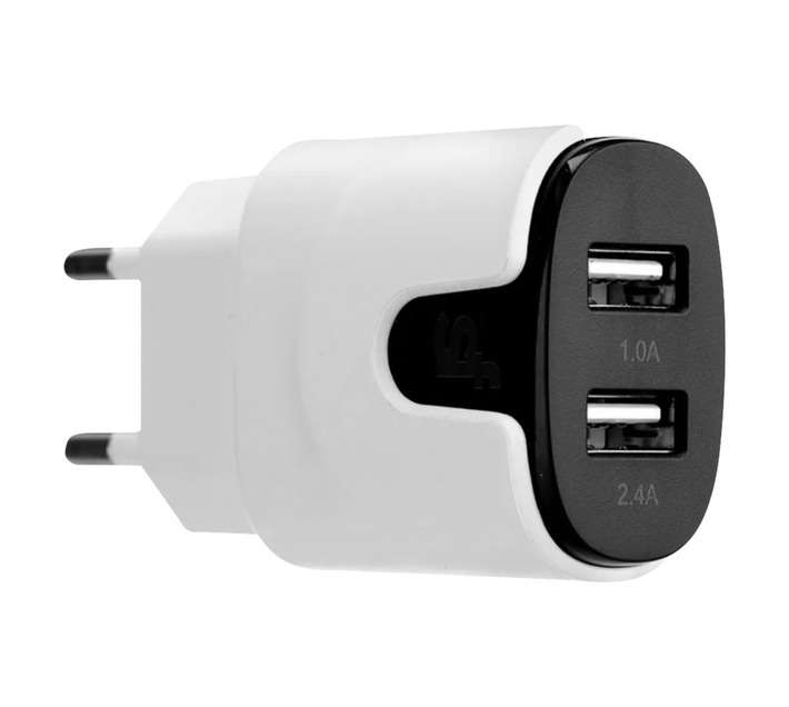 Superfly Micro Wall Charger 3.4A Dual USB - White