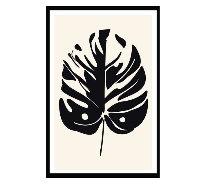 Amber Bay Natural Leaf Framed Canvas Print - Brown (420 x 620mm)
