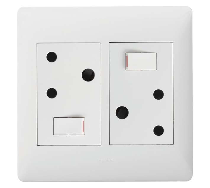 Ysalis Double Switched Socket - White