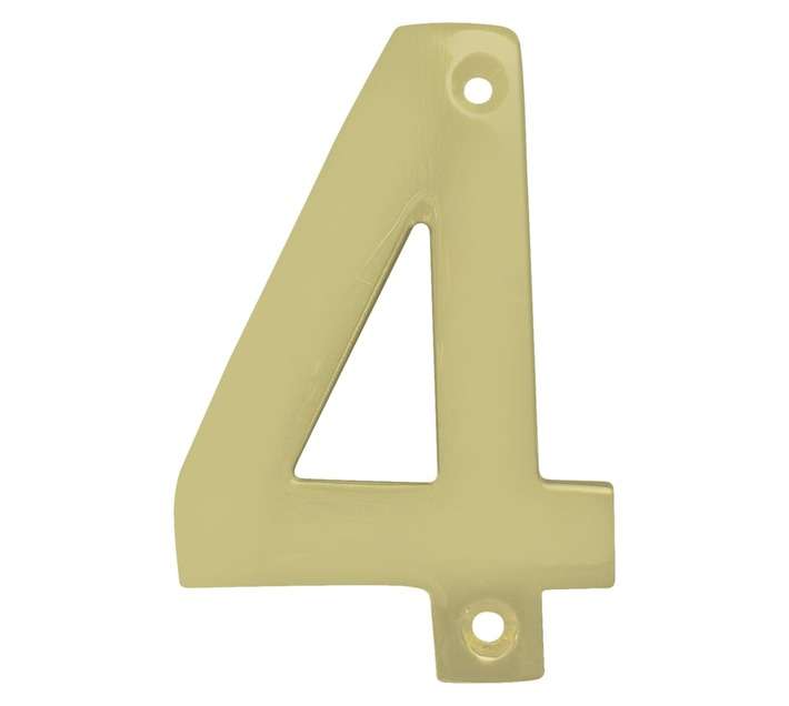 Euro Brass Numeral 4 - Brass (75mm)