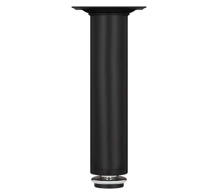 Home and Kitchen Round Adjustable Leg - Matt Black (150 x 30mm)