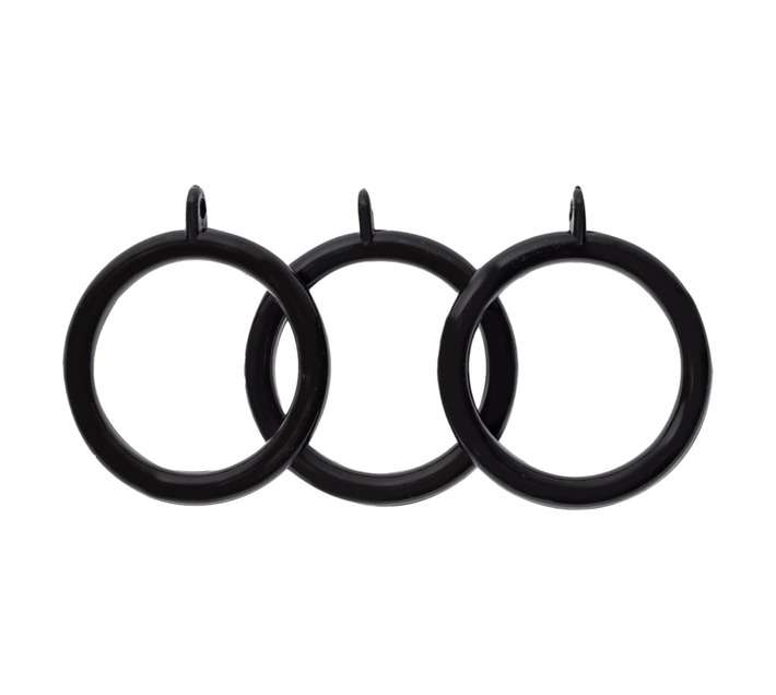 Design House 10 x Plastic Rings - Black (35mm)