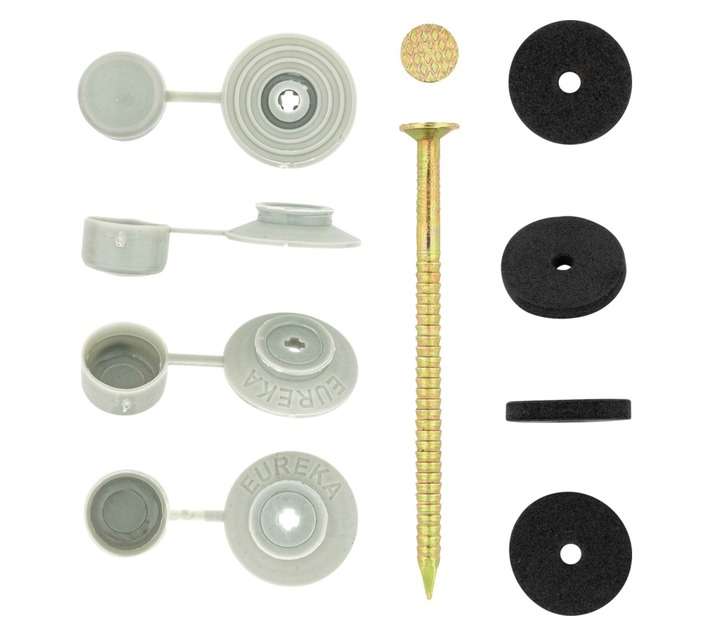 Eureka 50 x Roof Seal Nail and Cap - Gold (65 x 3.55mm)