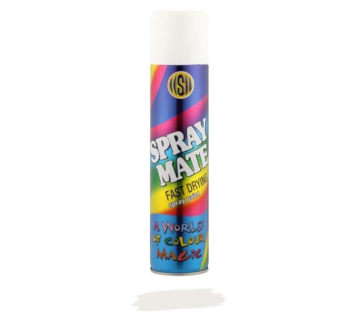 Spraymate Spray Paint Fast Drying - White Satin (250ml)