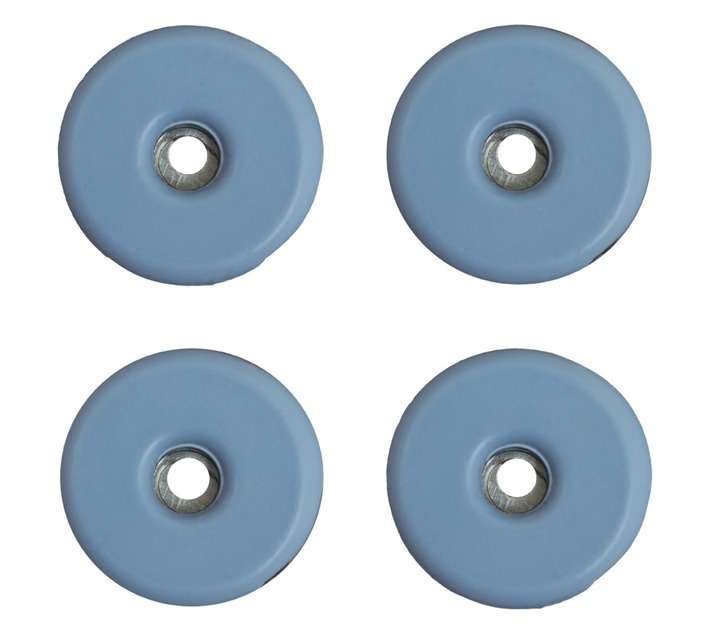 Perma 4 x Round Teflon Easy Slide Screw-On Protectors - Blue (38 x 38 x 6mm)