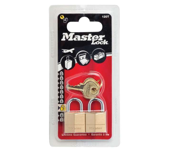 Master Lock Padlock 2 Pack Keyed Alike - Brass (20mm)
