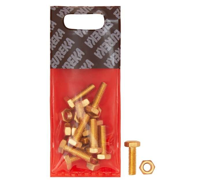 Eureka 1CN30U 6 x 20mm Set Screw and Nut Solid Brass (10 Pack)