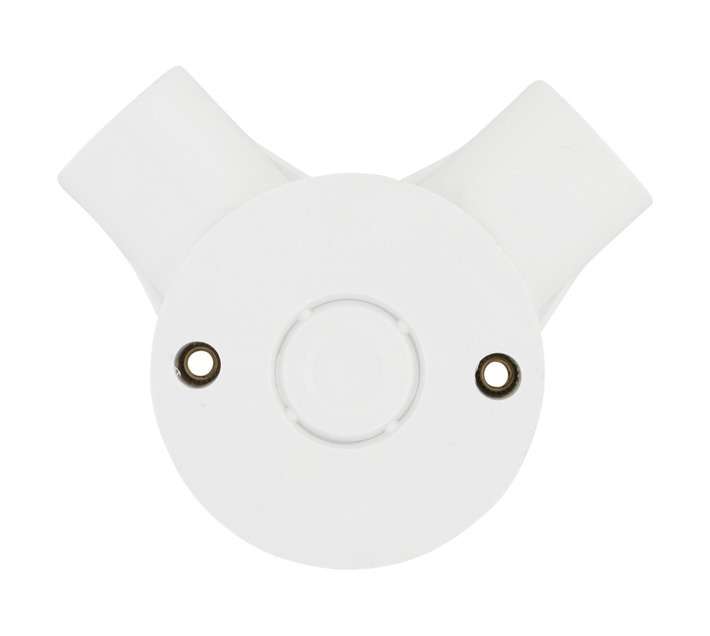 Proton Prepack Angled 2 Way PVC Junction Box - White (25mm)