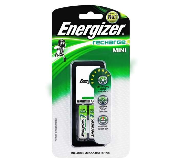 Energizer Mini Charger with 2 x Rechargeable Batteries (AA)