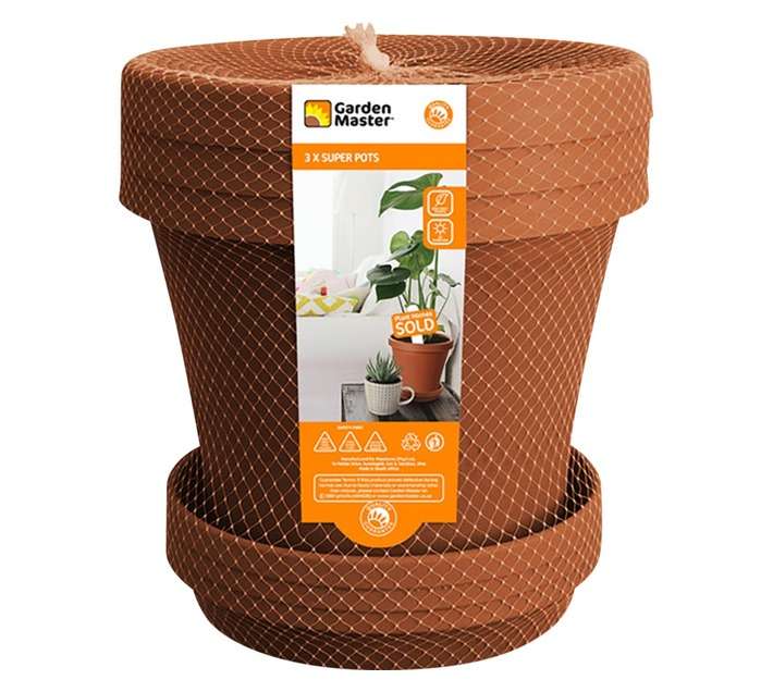 Garden Master 3 Piece Super Pot Set (175 x 175 x 160mm)