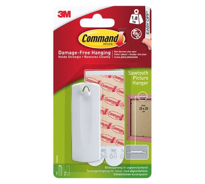 3M Command Sawtooth Picture Hanger - White