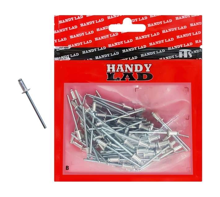 Rutherford 100 x Aluminium Blind Rivets (8 x 4mm)