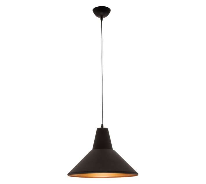 Bright Star Lighting 1 Light Flat Dome Pendant - Black/Gold (40W)