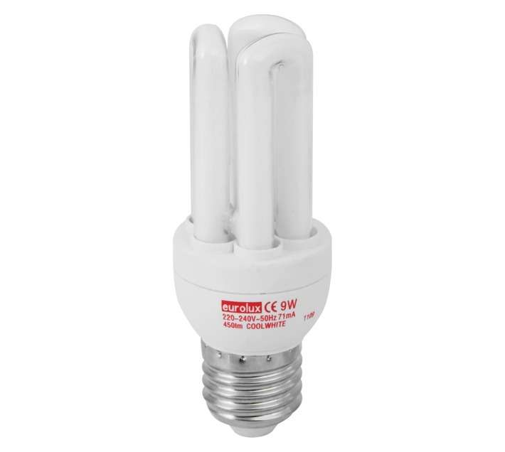Eurolux E27 Compact Fluorescent Globe - Cool White (9w)