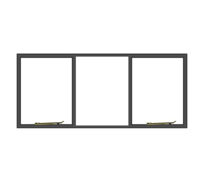 Five Point Steel NE4 Steel Window Frame - Grey Oxide (1511 x 658mm)