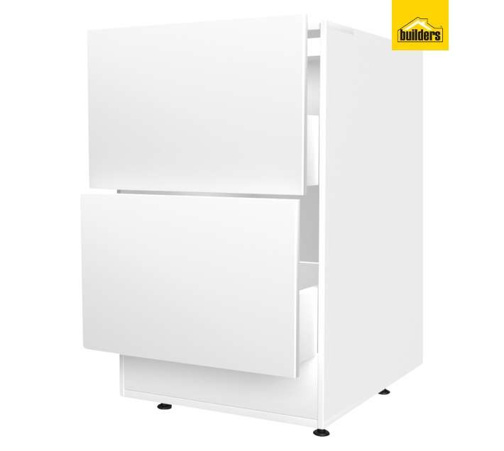 Home and Kitchen Base Unit Melamine Pot Cabinet - Alpine White (600mm)