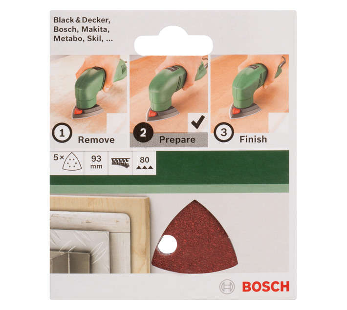 Bosch 80-grit Triangle Sandpaper (93mm)