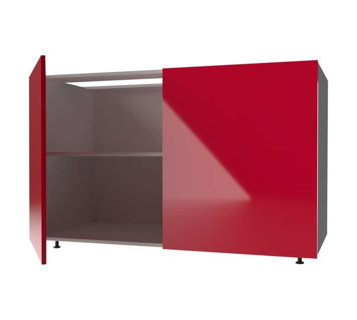 Home and Kitchen Base Unit Gloss Cabinet - Candy Red (1200mm)
