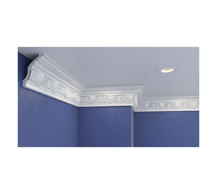 Upper Edge Rib Shell Polyurethane Cornice (2400 x 68 x 90mm)
